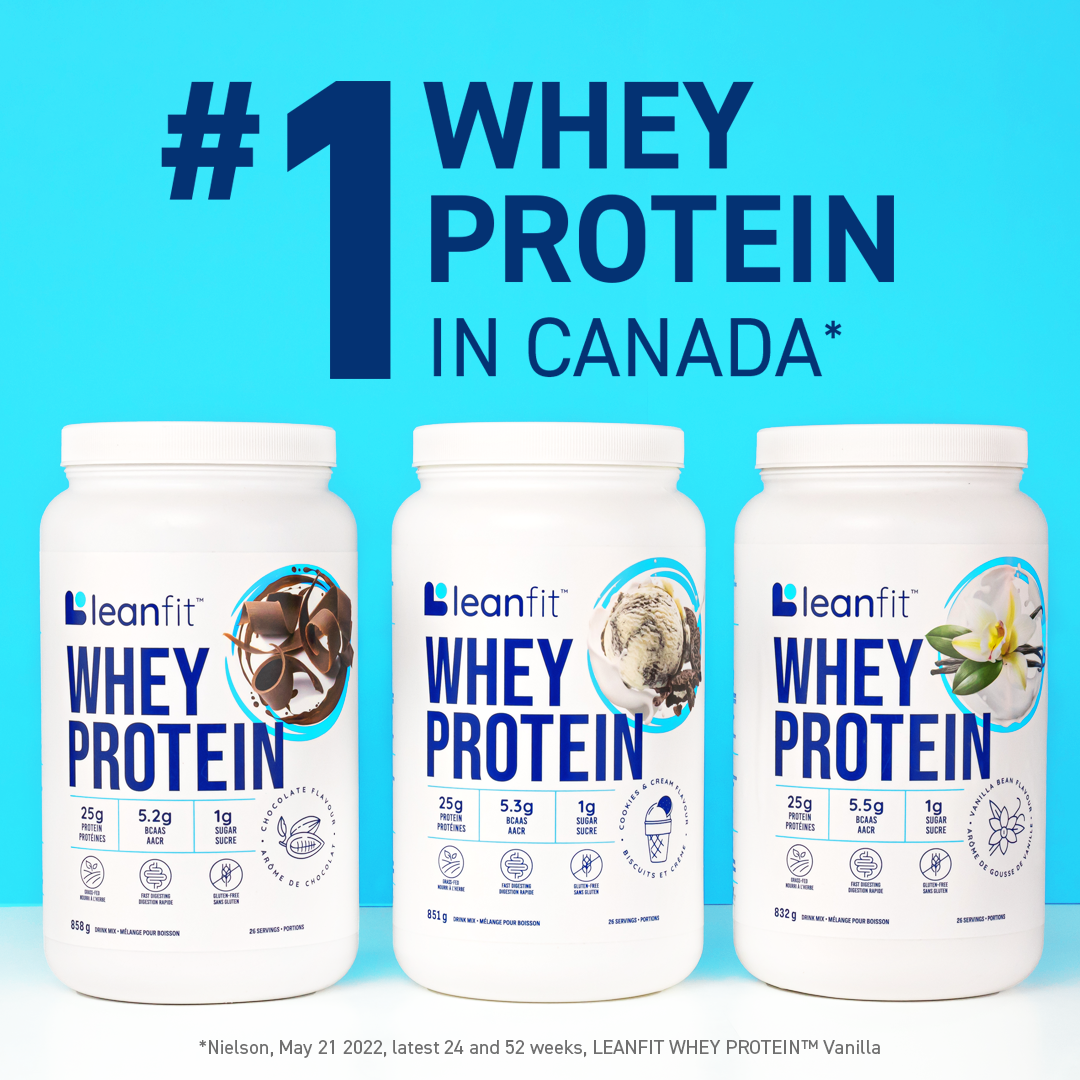 #1 Whey Protein in Canada — LEANFIT Whey Protein (Cookies & Cream)
