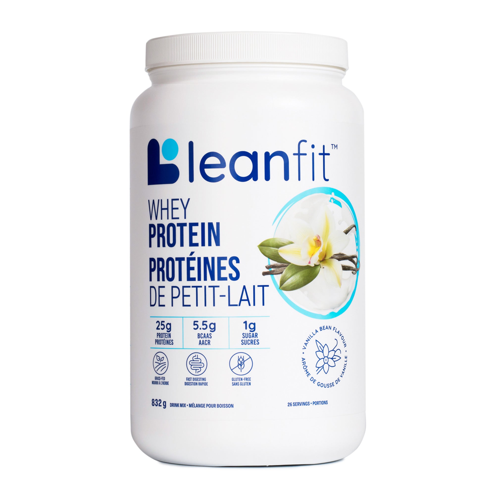 LEANFIT Whey Protein — Natural Vanilla Flavour — Front label
