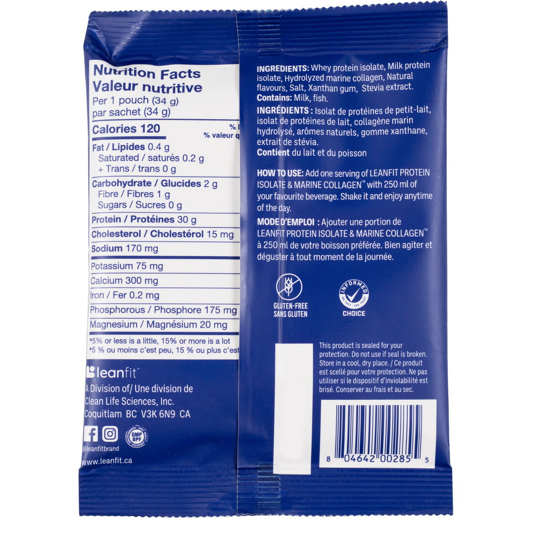 LEANFIT SPORT PROTEIN ISOLATE & MARINE COLLAGEN™ Salted Caramel 34g