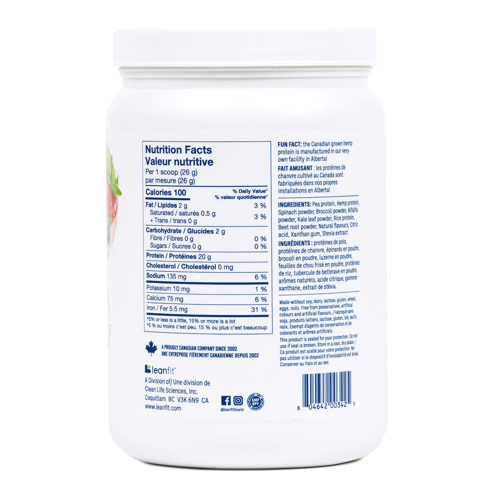 LEANFIT Plant-Based Protein & Greens Berry Back