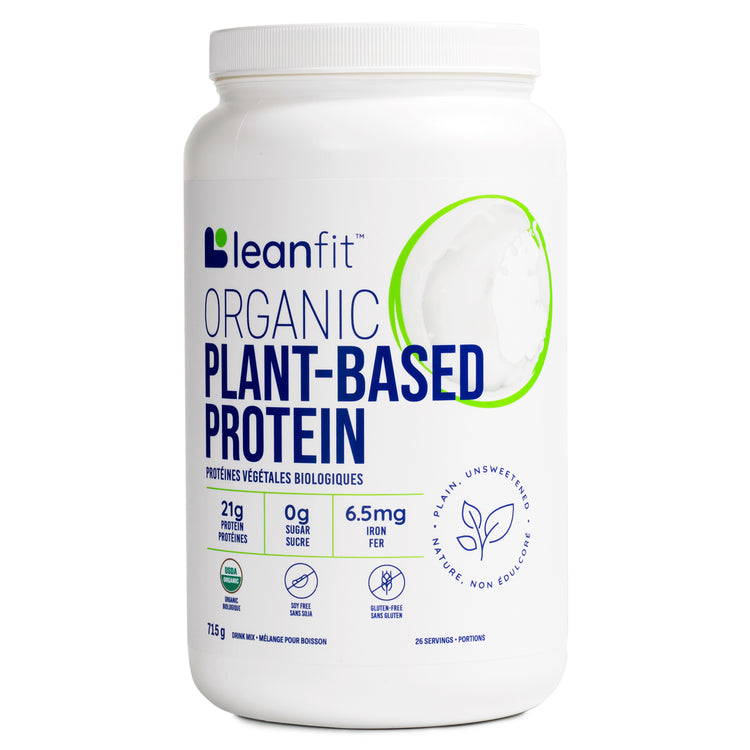 LEANFIT Organic Plant-Based Protein Powder — Plain Unsweetened — Front Label

