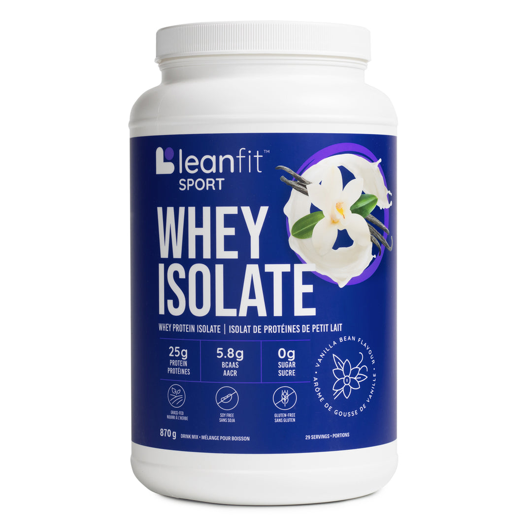 LEANFIT Sport Whey Isolate — Natural Vanilla Bean Flavour — Front Label
